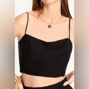 Tie-Back Linen Cupro Tank Top Sleeveless